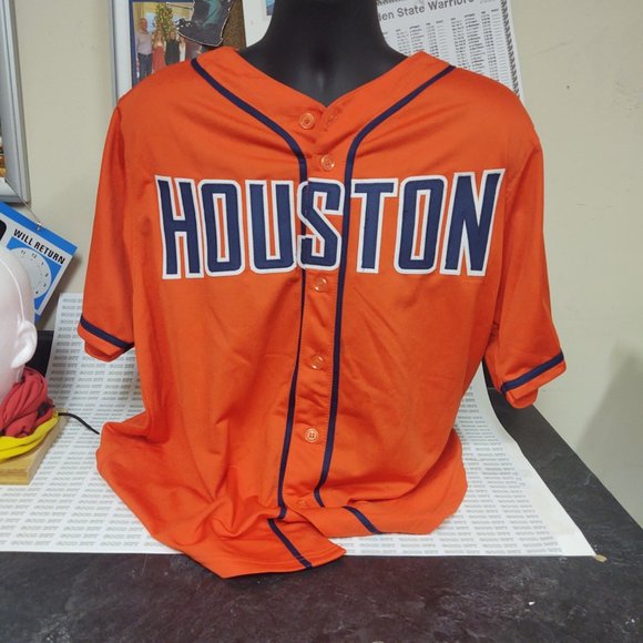 HOUSTON BASEBAL XL JERSEY ALTUVE  BUTTON DOWN FRONT WITH STICHED LETTERS AND #S - Picture 2 of 6